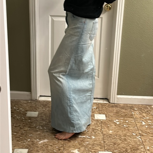 MOTHER DENIM THE STRAIGHT A MAXI SKIRT in HUMMINGBIRD sz 28 - Picture 5 of 13